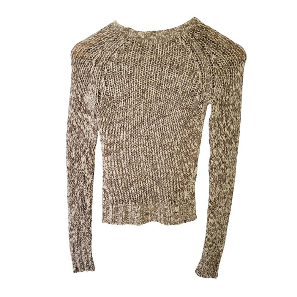 American Eagle Angora Rabbit Hair Wool Blend Form Fitting Open Weave Sweater XS - Picture 3 of 14
